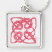 バラケルト結び目模様プレミアムスクエアキーチェーン キーホルダー (正面)
