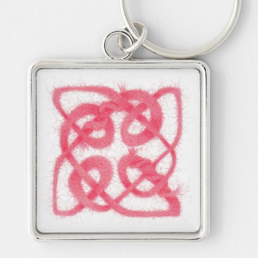 バラケルト結び目模様プレミアムスクエアキーチェーン キーホルダー (正面)