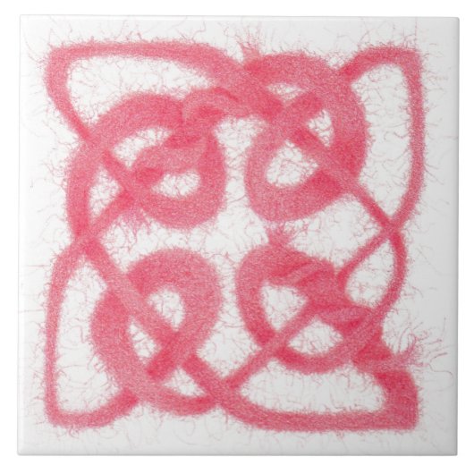 バラケルト結び目模様6"セラミックタイル タイル (正面)