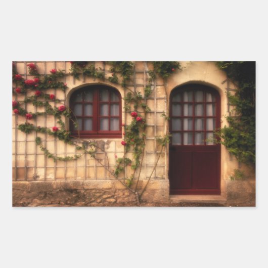 バラコテージの戸口 長方形シール (正面)