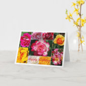 バラコラージュハッピーバースデーカード カード (黄色い花)