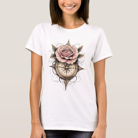 バラコンパスタトゥーアートティー Tシャツ (正面)