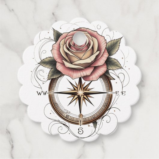 バラコンパスタトゥーインスパイアデザイン フェイバータグ (正面)