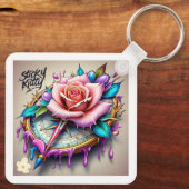 「バラコンパス：愛と至福の象徴」 キーホルダー (裏面)