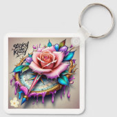 「バラコンパス：愛と至福の象徴」 キーホルダー (裏面)