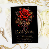 バラゴシックフローラムーディブライダルシャワー 招待状