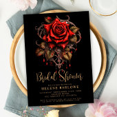 バラゴシックフローラムーディブライダルシャワー 招待状