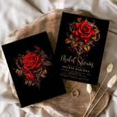 バラゴシックフローラムーディブライダルシャワー 招待状