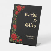 バラゴシック様式のウェディングカードとギフトサイン 台座サイン (正面)