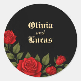 バラゴシッ結婚クのクラシックラウンドステッカー ラウンドシール