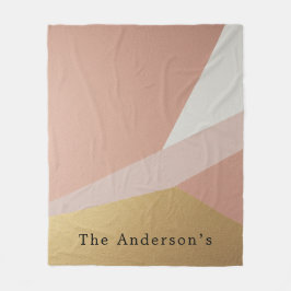 バラゴールデンアワージオメトリカスタム フリースブランケット