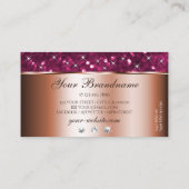 バラゴールデンピンクグリッタースパークルダイヤモンドラブリー 名刺 (裏面)