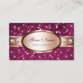 バラゴールデンピンクグリッタースパークルダイヤモンドラブリー 名刺 (正面)