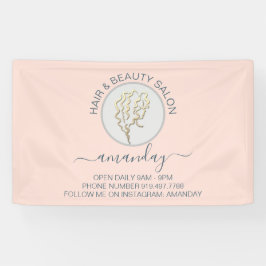 バラゴールデンロゴヘアドレッサー美しいサロンスタジオ 横断幕