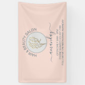 バラゴールデンロゴヘアドレッサー美しいサロンスタジオ 横断幕 (縦)