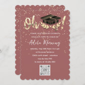 バラゴールデン紙吹雪大学院パーティーQRコード 招待状 (正面/裏面)