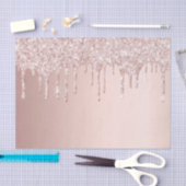 バラゴールドのグリッターがピンクの女の子らしい輝きを滴らせる 薄葉紙 (クラフト)