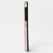 バラゴールドの輝きとピンクのグラデーションがかかったモノグラム Case-Mate iPhoneケース (裏面/左)