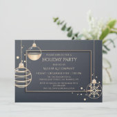 バラゴールドグレー企業のクリスマスパーティー 招待状 (スタンド正面)