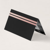 バラゴールドストライプフォイルの写真を保存する日付カード 名刺 (裏面)