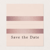 バラゴールドストライプフォイル写真Save The Date Card 名刺 (外部フラット)