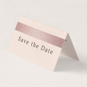 バラゴールドストライプフォイル写真Save The Date Card 名刺