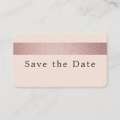 バラゴールドストライプフォイル、日付カードの保存 名刺 (正面)