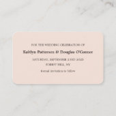 バラゴールドストライプフォイル、日付カードの保存 名刺 (裏面)