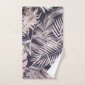 バラゴールドピンクダークトロピカルパームツリーリーブス バスタオルセット (ハンドタオル)