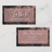 バラゴールドフォイルとブラックトレンディーまつ毛 名刺 (正面/裏面)