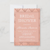 バラゴールドフォイルエレガントアールデコブライダルシャワー 招待状 (正面)