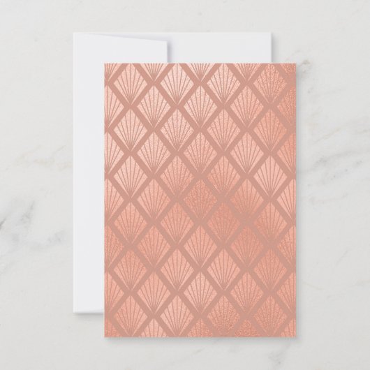 バラゴールドフォイルエレガントアールデコブライダルシャワー 招待状 (裏面)