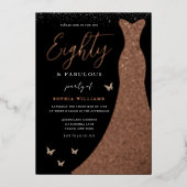 バラゴールドフォイルガウン80thバースデーパーティー 箔招待状 (正面)