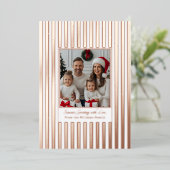 バラゴールドフォイルクリスマスカードテンプレートフォトホワイト 箔シーズンカード (立ち正面)