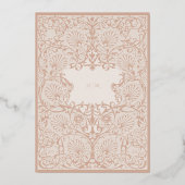 バラゴールドフォイルクリームアールヌーボー結婚ズ 箔招待状 (裏面)