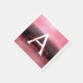 バラゴールドフォイルグラデーションモノグラム誕生日 スタンダードカクテルナプキン (角)