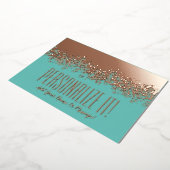 バラゴールドフォイルグリジーカード付き縁どティール(緑がかった色) 箔シーズンカード (回転した状態)