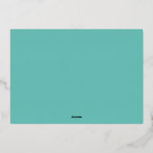 バラゴールドフォイルグリジーカード付き縁どティール(緑がかった色) 箔シーズンカード (裏面)