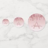 バラゴールドフォイルグリッタースパークルモノグラム コンフェッティ (正面)