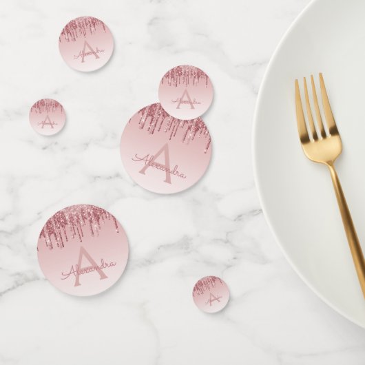 バラゴールドフォイルグリッタースパークルモノグラム コンフェッティ (グループ)