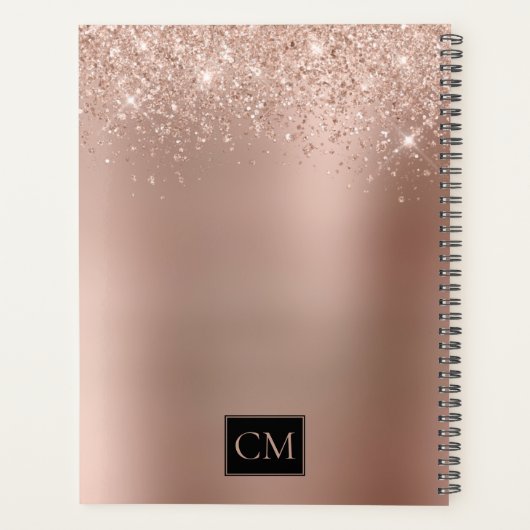 バラゴールドフォイルグリッターモノグラムヘアメイクアップ プランナー手帳 (裏面)