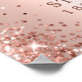 バラゴールドフォイルグリッター18誕生日フォトウェルカム ポスター (角)