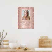 バラゴールドフォイルグリッター30thバースデーフォトウェルカム ポスター (キッチン)