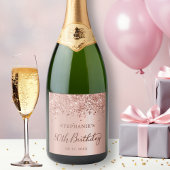バラゴールドフォイルグリッター80th誕生日モノグラム スパークリングワインラベル