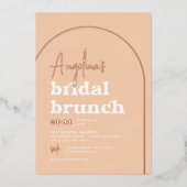 バラゴールドフォイルグルーヴィヒッピーモダンブライダルブランチ 箔招待状 (正面)