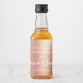 バラゴールドフォイルサンキュー結婚式の引き出物 リキュールボトルラベル (正面)