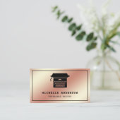 バラゴールドフォイルシック型タイプライタープロフェッショナルライター 名刺 (スタンド正面)