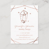 バラゴールドフォイルジュエリー気にホワイトビジネスカード 名刺 (正面)