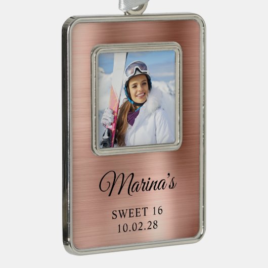 バラゴールドフォイルスウィート16写真 シルバープレートフレームオーナメント (右)