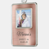 バラゴールドフォイルスウィート16写真 シルバープレートフレームオーナメント (左)